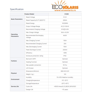 Baterie Sistem fotovoltaic LiFePo4 51.2V Blue 280Ah 14.33kWh Baterie Sistem fotovoltaic LiFePo4 51.2V Blue 280Ah 14.33kWh - Panouri Fotovoltaice