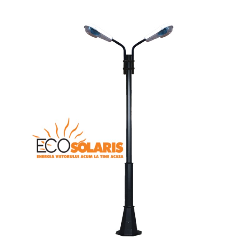 Stalp de iluminat cu brat 3m 2L/S1 Stalp de iluminat cu brat 3m 2L/S1 - Panouri Fotovoltaice