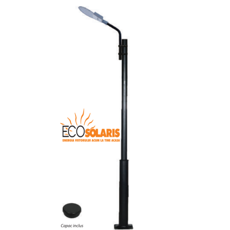 Stalp de iluminat cu brat 100W 3m 1L/C Stalp de iluminat cu brat 100W 3m 1L/C - Panouri Fotovoltaice