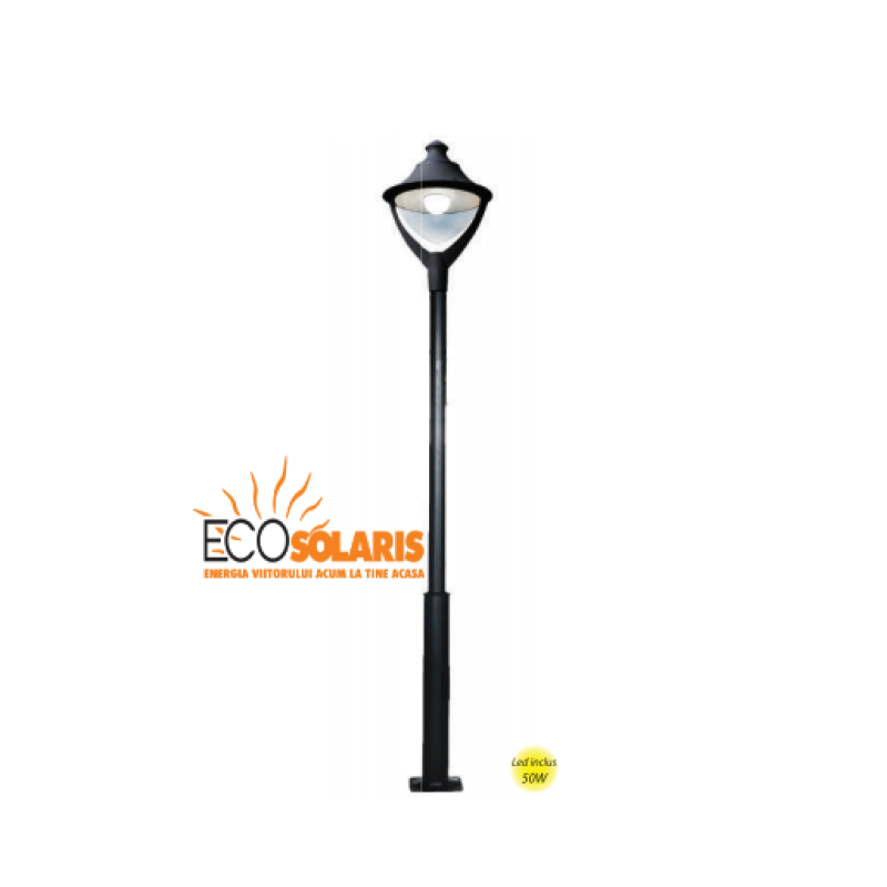 Stalp de iluminat Beppe 50W 4m Stalp de iluminat Beppe 50W 4m - Panouri Fotovoltaice