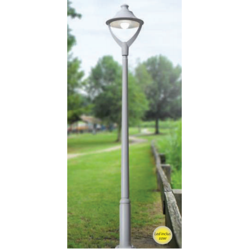 Stalp de iluminat Beppe gri 50W 3 m Stalp de iluminat Beppe gri 50W 3 m - Panouri Fotovoltaice