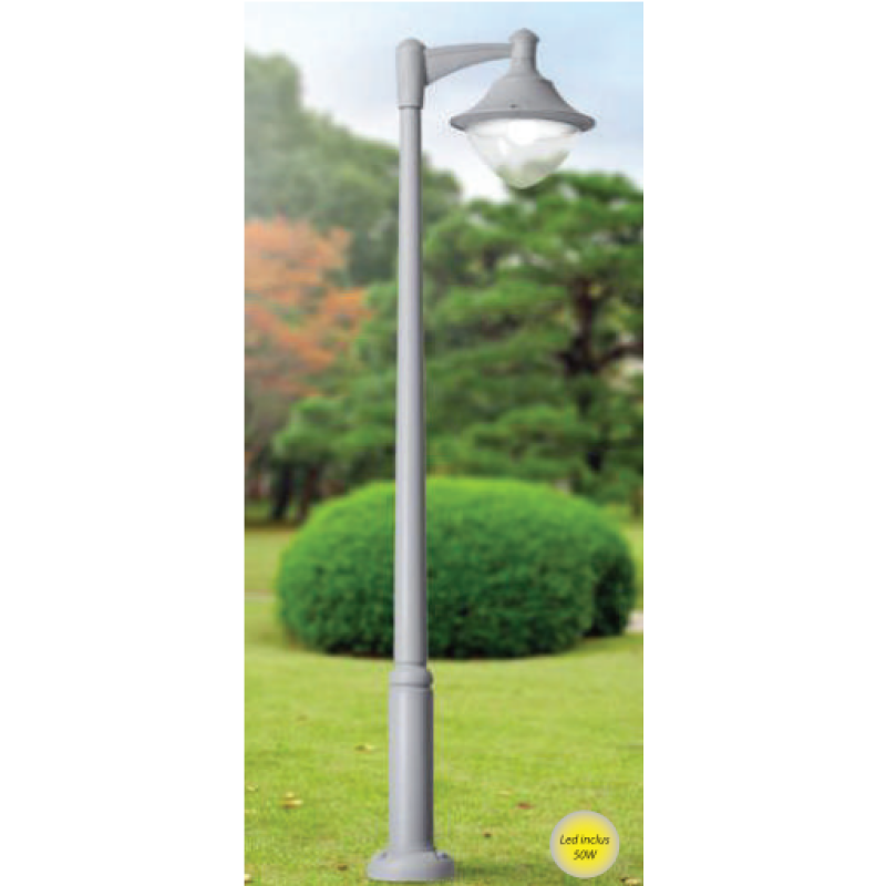 Stalp de iluminat Vivi gri 50W 4 m Stalp de iluminat Vivi gri 50W 4 m - Panouri Fotovoltaice