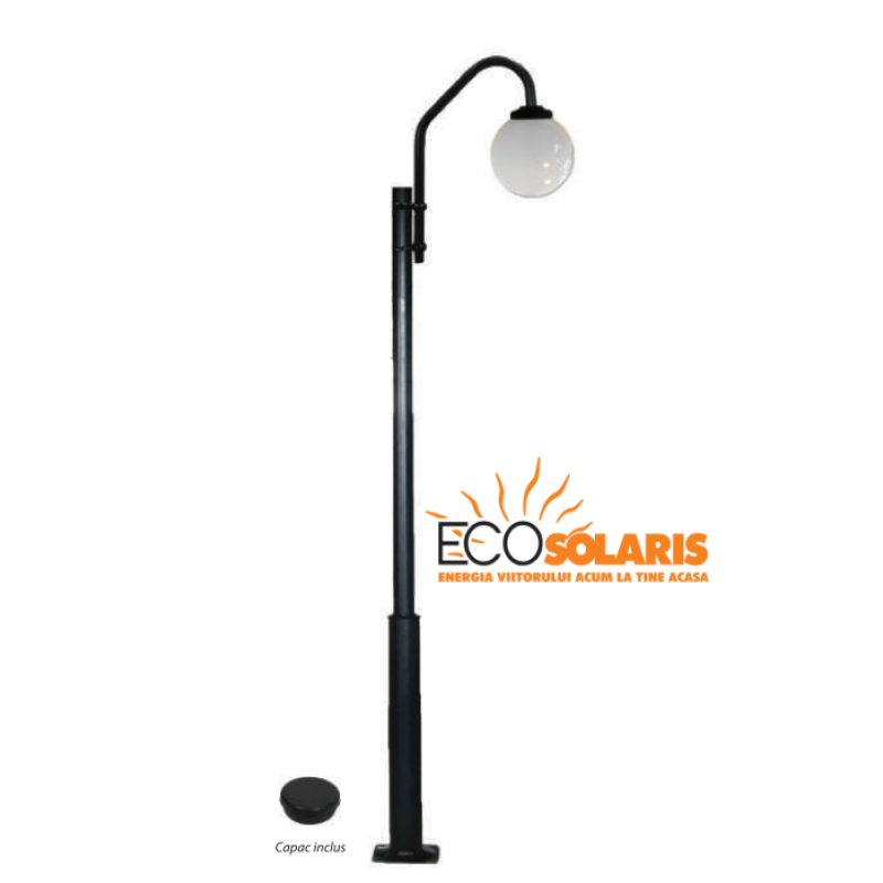 Stalp de iluminat 1N/Glob 4 m Stalp de iluminat 1N/Glob 4 m - Panouri Fotovoltaice