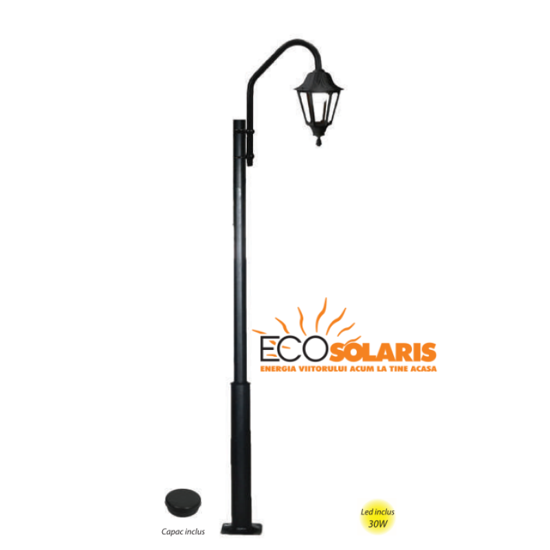 Stalp de iluminat 1N/NOEMI 30W 3m Stalp de iluminat 1N/NOEMI 30W 3m - Panouri Fotovoltaice