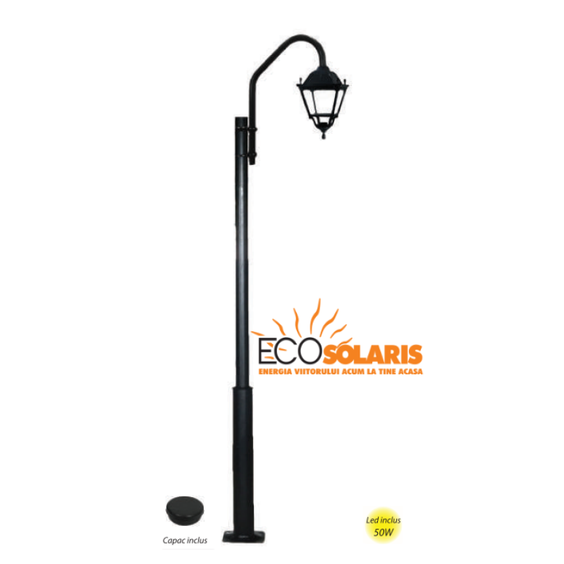 Stalp de iluminat 1N/TOBIA 50W 3 m Stalp de iluminat 1N/TOBIA 50W 3 m - Panouri Fotovoltaice