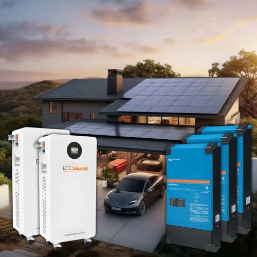 Kit solar fotovoltaic trifazat 30kw Victron Energy + acumulator lifepo4 30kwh