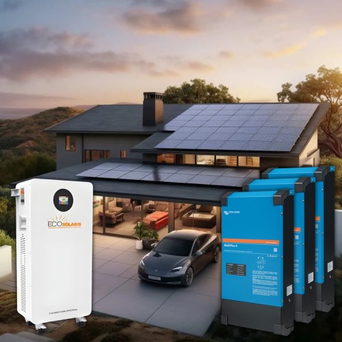 Kit solar fotovoltaic trifazat 10kw Victron Energy + acumulator lifepo4 15kwh - Panouri Fotovoltaice