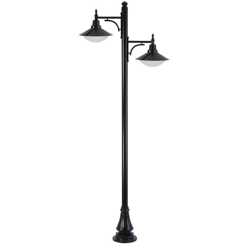 Stalp decorativ 2xE27 H:350cm D:110cm talpa otel negru Stalp decorativ 2xE27 H:350cm D:110cm talpa otel negru - Panouri Fotovoltaice