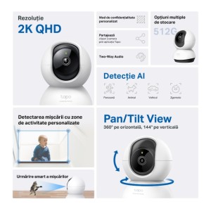 Camera de supraveghere Smart TP-Link Tapo C220 cu Pan/Tilt 360 grade Camera de supraveghere Smart TP-Link Tapo C220 cu Pan/Tilt 360 grade - Panouri Fotovoltaice