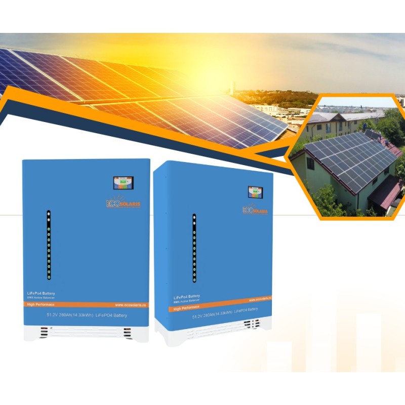 Pachet Acumulatori Blue Power fotovoltaice 30kWh Low Voltage Ecosolaris LifePo4 Pachet Acumulatori Blue Power fotovoltaice 30kWh Low Voltage Ecosolaris LifePo4 - Panouri Fotovoltaice