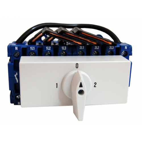 Comutator modular 4-poli, 40A, 15kW, 1-0-2 Schrack
