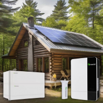 Kit Fotovoltaic Growatt SPF 5000 ES Off Grid + acumulatori  Growatt 7.5 kWh 51.2V si modul WIFI Cadou 