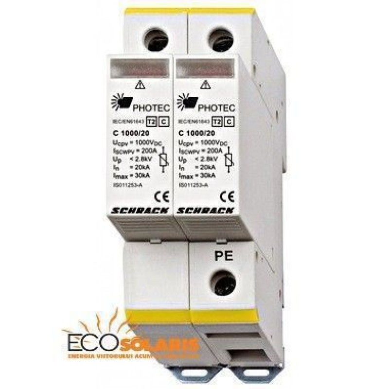 Descarcator Fotovoltaice Schrack Photech C 1000V 20kA Descarcator Fotovoltaice Schrack Photech C 1000V 20kA - Panouri Fotovoltaice