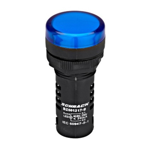 Lampă de semnalizare cu LED monobloc 230V-AC/DC albastru - Panouri Fotovoltaice