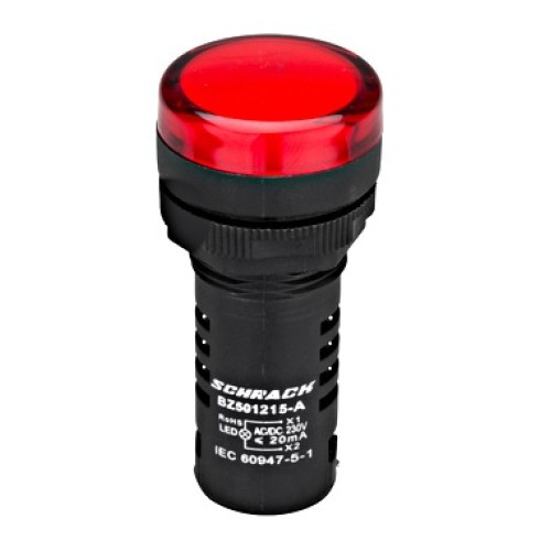 Lampă de semnalizare cu LED monobloc 230V-AC/DC rosu