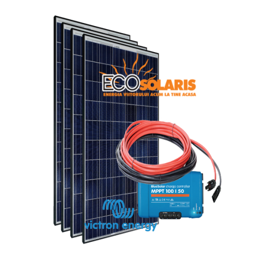 Set Panou fotovoltaic 24V 1kWp Policristalin - Controler solar MPPT Victron SmartSolar 100/50 - Panouri Fotovoltaice