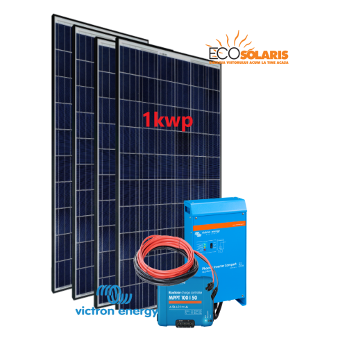 Set Panou fotovoltaic 24V 1kWp Policristalin - Controler solar MPPT Victron SmartSolar 100/50 - Panouri Fotovoltaice