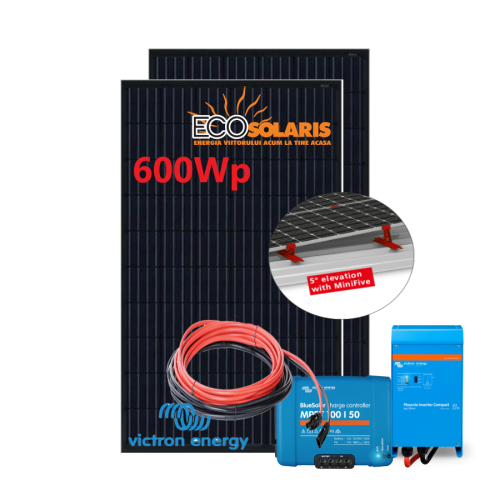 Set Panou fotovoltaic 24V 800W mono - Victron MPPT 100/50 cu suport fixare - Invertor Phoenix 24V 1200VA - Panouri Fotovoltaice