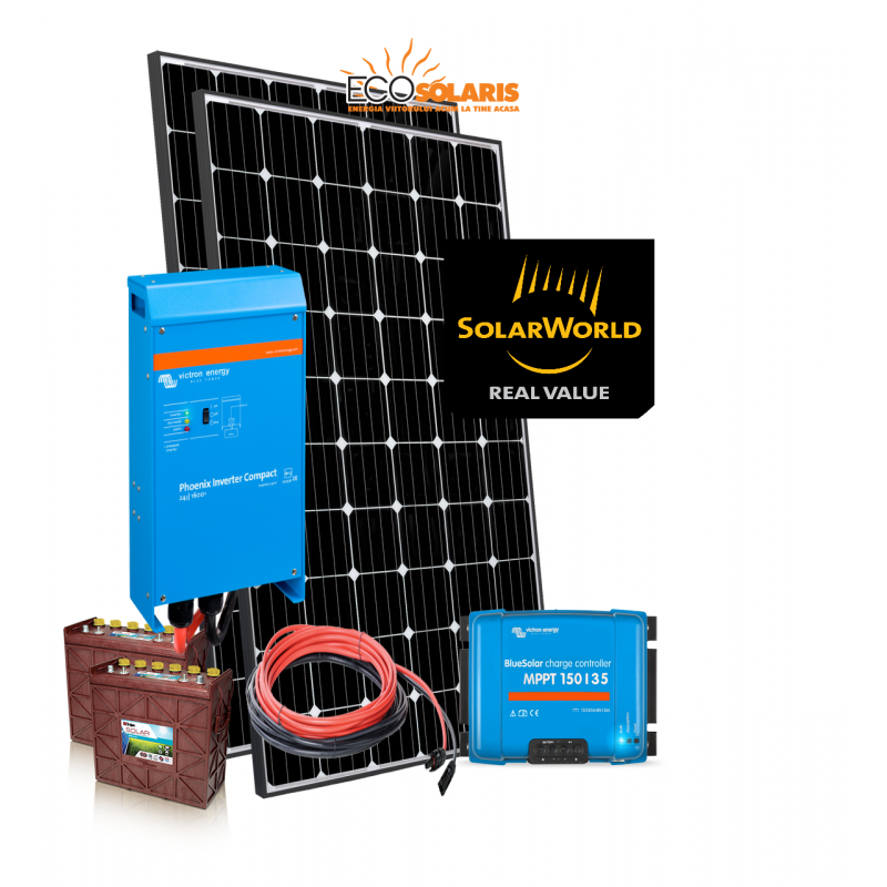 Set Panouri Fotovoltaice 580W SolarWorld Mono Controler MPPT Vicron - baterii Trojan 12V 255Ah - Panouri Fotovoltaice