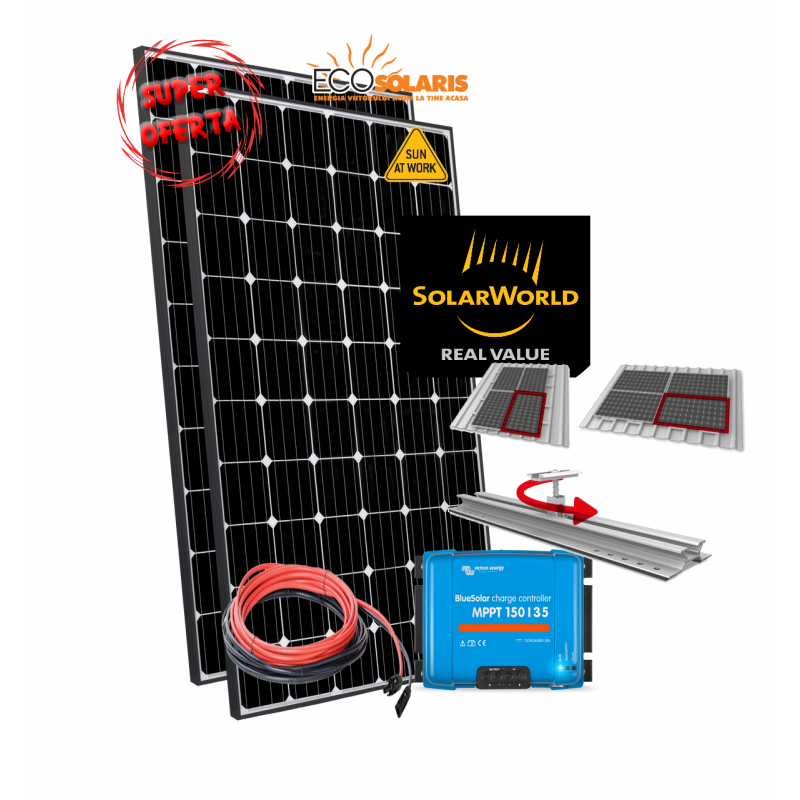 Set Panouri Fotovoltaice 580W SolarWorld Mono Controler MPPT Vicron Energy 35A - Panouri Fotovoltaice