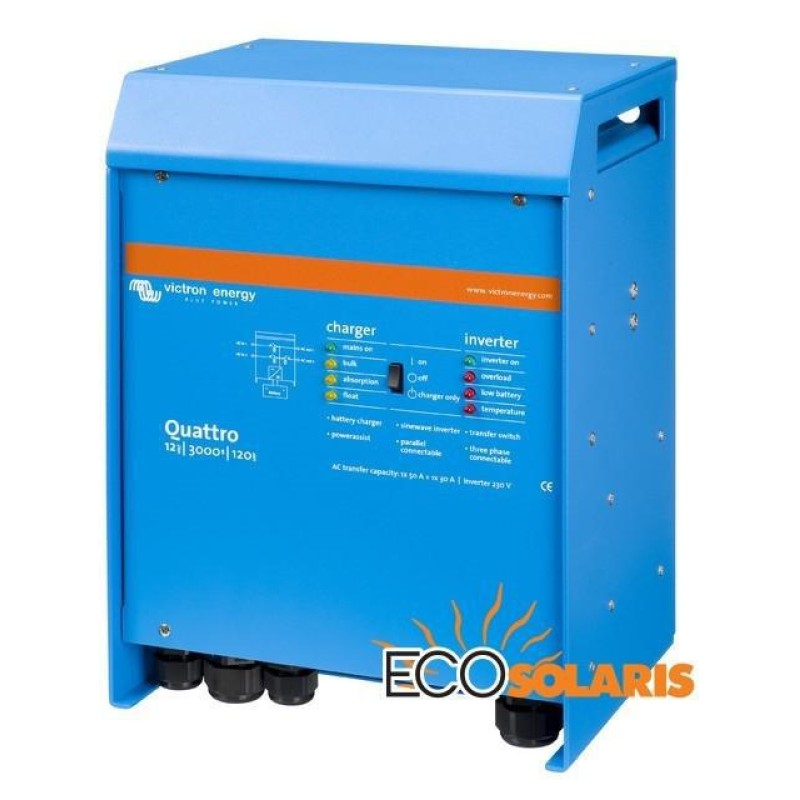Invertor Victron Quattro 24V 3000VA 70/50-16 Invertor Victron Quattro 24V 3000VA 70/50-16 - Panouri Fotovoltaice