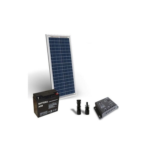KIT SOLAR PRO 30W 12V PANOU SOLAR, CONTROLER 4A-PWM BATERIE 18A 12V - Panouri Fotovoltaice