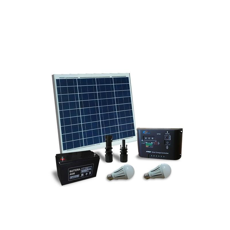 Kit solar fotovoltaic pentru iluminat interior LED 12V 50W Kit solar fotovoltaic pentru iluminat interior LED 12V 50W - Panouri Fotovoltaice
