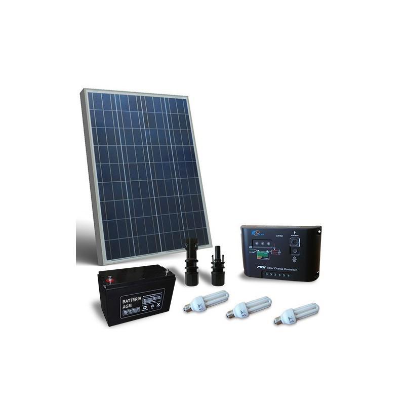 Kit solar fotovoltaic pentru iluminat interior LED 12V 80W Kit solar fotovoltaic pentru iluminat interior LED 12V 80W - Panouri Fotovoltaice