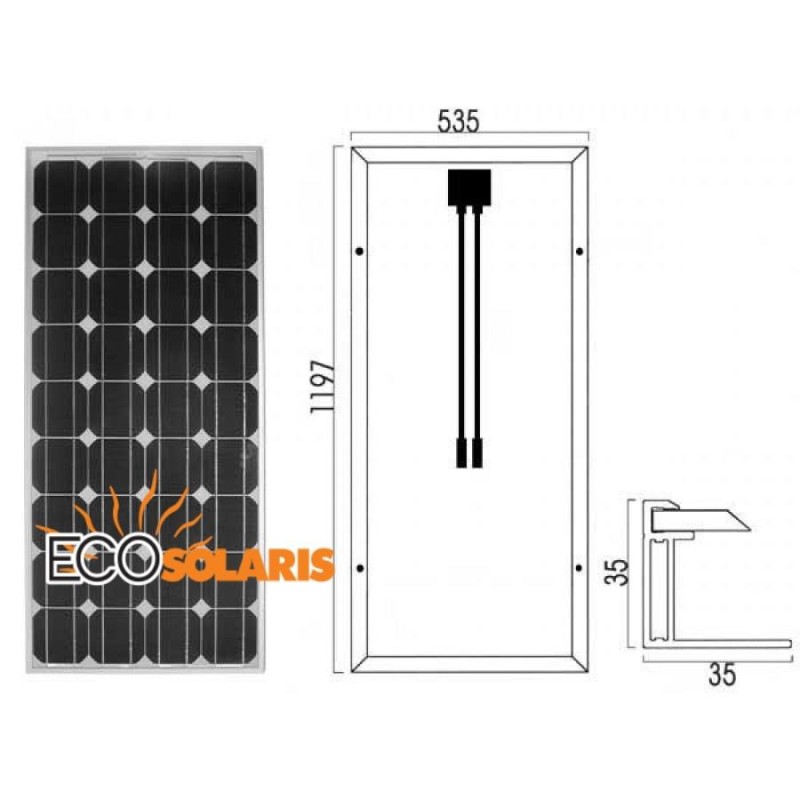 Panou fotovoltaic 100W monocristalin 670-1020-35mm Panou fotovoltaic 100W monocristalin 670-1020-35mm - Panouri Fotovoltaice